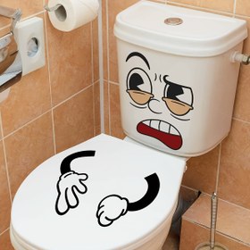 Resim 1 adet Komik Tuvalet Etiketi - Kızgın Yüzü Olan Banyo Dekorasyonu, Kendinden Yapışkanlı Tuvalet Kapağı Dekorasyonu, Kalıntı Bırakmaz, Tuvalet Kapağı, Banyo, Ofis için - MS9028-YJ, Tuvalet Dekorasyonu ve Aksesuarları, Eğlenceli Tasarım, PVC Malzeme 