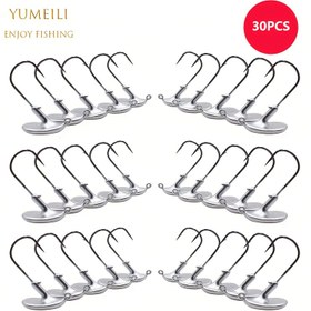 Resim 30'lu YUMEILI Balıkçılık Kancaları - Keskin Uçlu, Ağır Hizmet Tipi Kurşun Balıkçılık Kancaları, Levrek, Sazan, Alabalık, Turna, Kılıç Balığı için Asma Önleyici Taban Tasarımı - Tatlı Su ve Tuzlu Su Balıkçılığı ile Uyumlu - Profesyonel ve Amatör Balıkçı Kancaları - Dayanıklı 