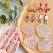 Resim 4 Adet İlkbahar Polimer Kil Kalıpları - Takı Yapımı için Silikon Çiçek ve Yaprak Tasarımları, DIY El Sanatları için Mini Küpe Kalıpları, Polimer Kil Projeleri İçin Mükemmel 