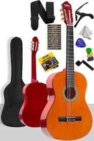 Resim Midex CG-270M Doğal Renk Klasik Gitar 4/4 Yetişkin Boy Sap Ayarlı Full Set 