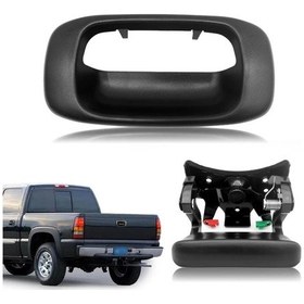 Resim Tongdashop Siyah 1 Adet Tailgate Kapı Kolu Bezel Kilit Seti 1999-2007 Chevy Silverado Gmc Sierra 