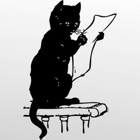 Resim Technopa Folyo Sticker Gazete Okuyan Kedi 20 cm Uzunluk Dekoratif Sticker 