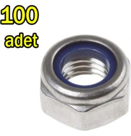 Resim M8 Sızdırmaz Fiberli Çelik Somun Fiberli Somun 100 Adet 