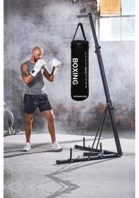 Resim 100 Cm Yırtılmaz Siyah Deluxe Boxing Boks Torbası Ve Tavan Kanca Siyah 
