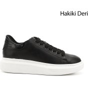 Resim Gönderi R Kadın Siyah Bağcıklı Dolgu Taban Hakiki Deri Sneaker Gdza13424283 Siyah 