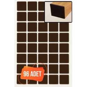 Resim Macroza Yapışkanlı Mobilya Masa Sandalye Parke Zemin Ayak Koruyucu Kaydırmaz Keçesi 25 mm (96 Adet) 