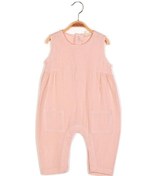 Resim Zeyland Unisex Bebek Cepli Kolsuz Müslin Tulum-Pembe 