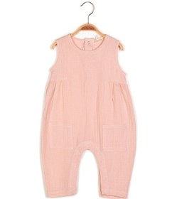 Resim Zeyland Unisex Bebek Cepli Kolsuz Müslin Tulum-Pembe 