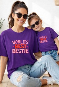 Resim genosha Anne Kız 100% Pamuk T-shirt Mama Mini Mother Daughter TEKLİ FİYAT 