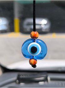Resim Esey Dizayn Nazar Boncuk Araba Dikiz Ayna Süsü - PLASTİK MALZEME MAVİ 