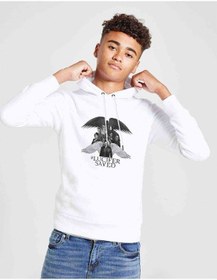 Resim Lucifer Lucifer Saved Baskılı Unisex Çocuk Kapüşonlu Beyaz Sweat Beyaz 