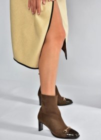 Resim V820284602 Kahverengi Süet Kalın Topuklu Kadın Bot Kahverengi-süet 