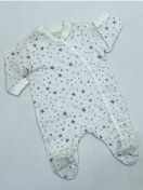 Resim Aydodo Yıldız Desenli Yandan Çıtçıtlı Patikli Organic Muslin Tulum 
