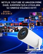Resim Wair Teknoloji Taşınabilir Sinema Projektörü 1280 * 720P Ev Sineması Bluetooth Android 11 Akıllı Projeksiyon WİFİ 
