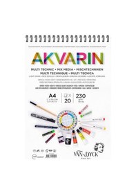 Resim Esmo Van Dyck Akvarin A5 Üstten Spiralli 20 Yaprak Suluboya Blok 