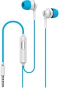 Resim Syrox K7 1.20mt 3.5mm AUX Kablolu Mikrofonlu Kulakiçi Kulaklık - Mavi-Beyaz 