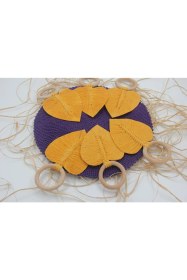 Resim Whisper Concept Whisperconcept Makrome Yaprak Desen 6'lı Ahşap Halkalı Peçetelik 