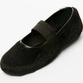 Resim Kadın Peluş Babet Lastikli Siyah Furiva Siyah 