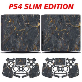 Resim KT Decor Siyah Mermer Playstation 4 Full Sticker Kaplama Seti 