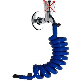 Resim Plasyay Spiral Wc Taharet Hortumu Yeni Kelepçeli 2 Metre-Mavi 