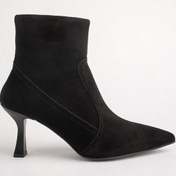 Resim Muggo Natalie Garantili Hakiki Deri Sivri Burun Fermuarlı İnce Topuklu Kadın Bot 001 