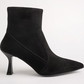 Resim Muggo Natalie Garantili Hakiki Deri Sivri Burun Fermuarlı İnce Topuklu Kadın Bot 001 