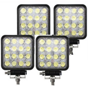 Resim Didihou 4 Adet 16 Led Kare Off Road Araç Kamyon Tekne Traktör Projektör Jeep Suv Çalışma Ve Sis Lambası 