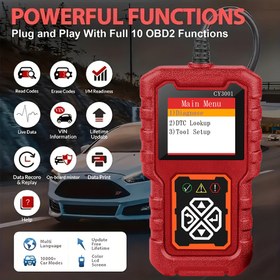 Resim OBD2 Kod Okuyucu | OBD2 Tarayıcı CY3001 | 1996'dan Beri Tüm OBD II Protokol Araçları İçin Uygun Motor Tanı Aracı 