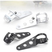 Resim Youmex Harley Davidson Motosiklet Far Braketi - Ayarlanabilir Sinyal Modifiye Aparatı, Siyah, 35-43mm Tüpler İçin 