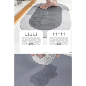 Resim Sihirli Su Emici Kaydırmaz Banyo Paspası Banyo Ayak Matı 