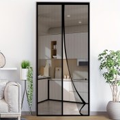 Resim Manyetik Fiberglas Sivrisinek Kapısı Perdesi - Siyah, Yüksek Şeffaflıkta Meshli Yükseltilmiş Versiyon, Çiziklere Karşı Dayanıklı, Otomatik Manyetik Kapanış, Yatak Odası, Oturma Odası, Mutfak, Balkon, İç ve Dış Mekan Kullanımı İçin Kalın Dayanıklı Görünmez Tasarım, 70-160cm Genişlik, Delme Gerektirmez, Sivrisinek Kovucu Perde | Manyetik Kapanış | Fiberglas Mesh Perde 