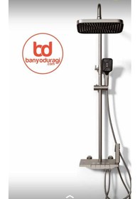 Resim Piyano Gri Robot Tepe Duş Seti Yağmur Tepe Banyo 4 Tuşlu Batarya Dahil Antrasit Duş Seti Gri 