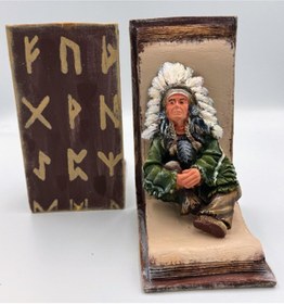 Resim hediye sandalı Dekoratif Kızılderili Figürlü Kitap Tutucu Seti 