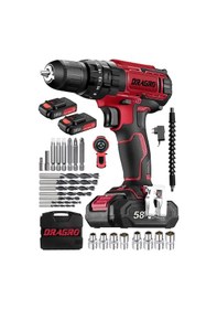 Resim Dragro GTX-58 58V 5 Ah Kırmızı Darbeli Çift Akülü Vidalama Makinesi 