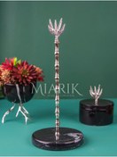 Resim MIARIK DESIGN & DEKORASYON Mermer Zeytin Dalı Aksesuarli Peçetelik Havluluk (gümüş) 