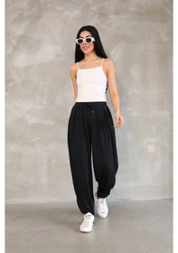 Resim Osy Modal Yumuşak Dokulu Kumaş Şalvar Pantalon - Siyah 