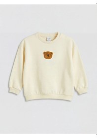 Resim Lc Waikiki Bej Nakışlı Erkek Bebek Sweatshirt Ve Eşofman Altı 