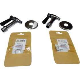 Resim woodhub Beyaz Çay Kazanı ve Semaveri Muslukları, Bezi ile Temiz ve Kullanışlı Set 