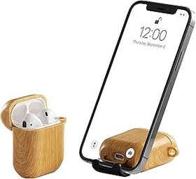 Resim BelTech AirStand - Görünmez Telefon Standlı AirPods Kılıf Kapak, AirPods 1 ve 2 ile Uyumlu, Tam Koruma TPU ve PC Darbeye Dayanıklı Kılıf, Anahtarlık Karabinalı, Kablosuz Şarj Destekli, Patentli Tasarım 