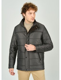 Resim Daynax Erkek İçi Kürklü Dik Yaka Çıtçıt Ve Fermuar Kapamalı Mont Kaban 5300 Füme Füme 