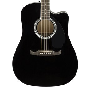Resim Fender FA-125CE Dreadnought Elektro Akustik Gitar - Black / Walnut 