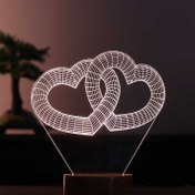Resim Lovity™ Birlik Kalpleri - 3D Romantik Gece Lambası 