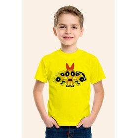 Resim Karya ButikPowerpuff Girls Gang 3 Baskılı Sarı Çocuk T-Shirt Tişör 