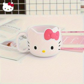 Resim 1 adet Sanrio Hello Kitty Banyo Kupası - Pembe Fiyonklu Sevimli Duş Kupa, Resmi Sanrio Lisanslı Banyo Dekoru, Gençler ve Kadınlar için Dayanıklı Plastik Kupa - Hello Kitty Hayranları için Doğum Günü veya Sevgililer Günü Hediyesi, Hello Kitty Banyo Dekorasyonu, Fan Ürünleri, İşlevsel İçecek Kapı, Ev Dekoru, Eğlenceli Tarz, Sağlam Yapı, Koleksiyonluk Eşya, Kawaii Severler 