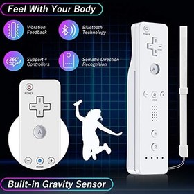 Resim Nintendo Wii ve Wii U Kumandası için Uzaktan Kumanda ve Nunchuck Kontrol Cihazı Yedeği, Silikon Kılıflı ve Bilek Kayışlı Crifeir Wii Kontrolörü (Beyaz) 