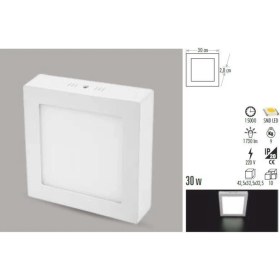 Resim Cata CT-5274 30W Alm. S.ü LED Armatür Kare (Günışığı) 