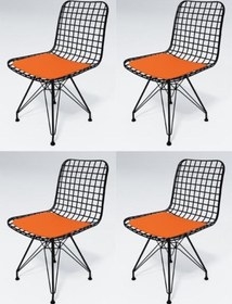 Resim Knsz Kafes Tel Sandalyesi 4 Lü Mazlum Syhtrn Ofis Cafe Bahçe Mutfak 