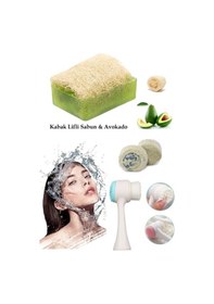 Resim 3lü Set Yüz Temizleme Fırçası Cilt Bakım Arındırıcı Lifli Peeling Okado Sabun Akne,leke Ruşur Taşı 