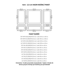 Resim Diecor Boyanabilir Dekoratif Özel Hazır Kesim 4 cm ve 2.5 cm Duvar Çıtası 