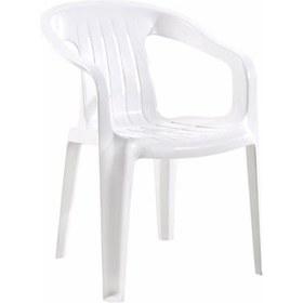 Resim Papatya Elit Koltuk - Plastik Bahçe Balkon Koltuğu Beyaz 